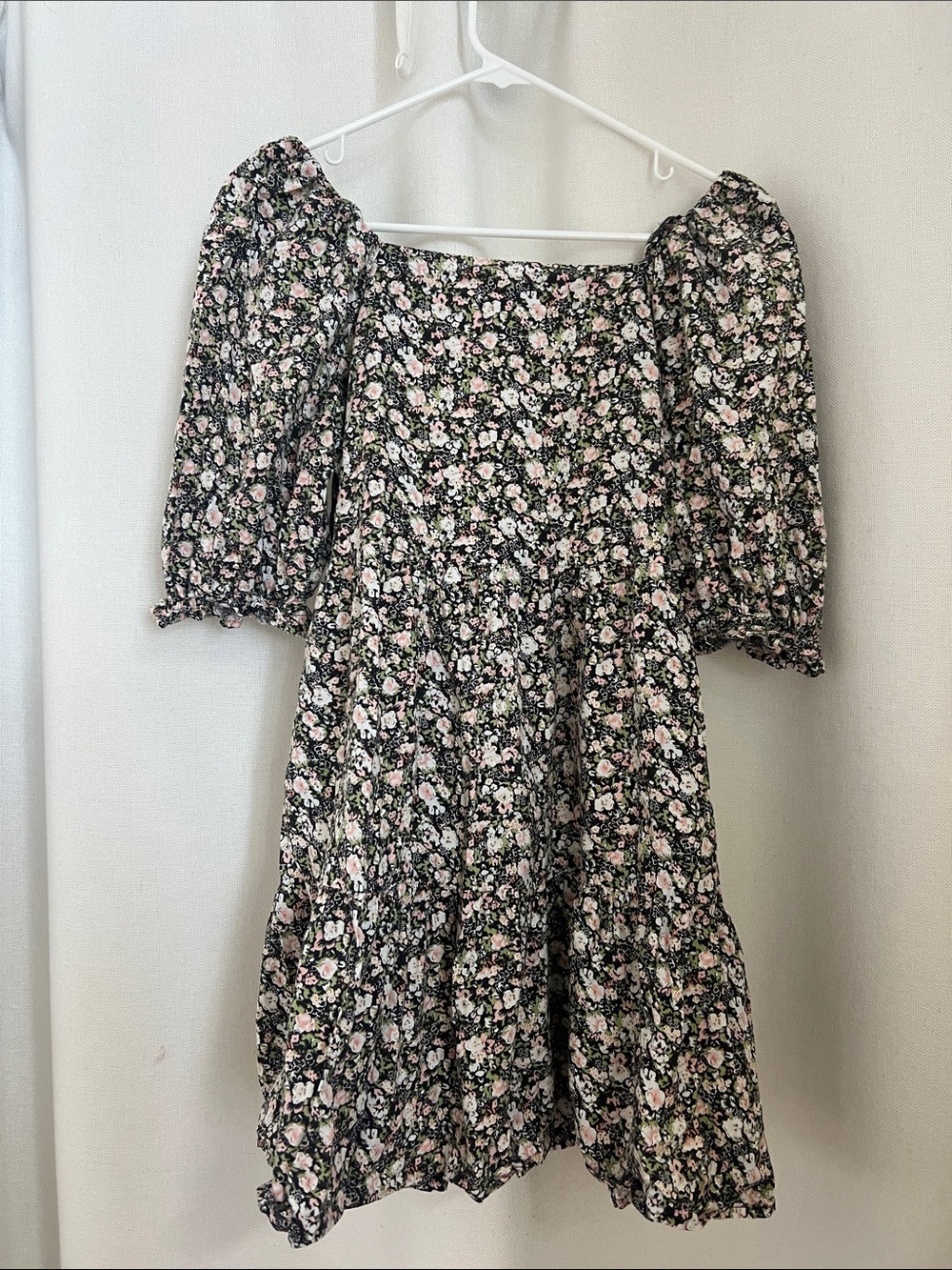 Levi's Black Mini Dress with Pink Floral Print